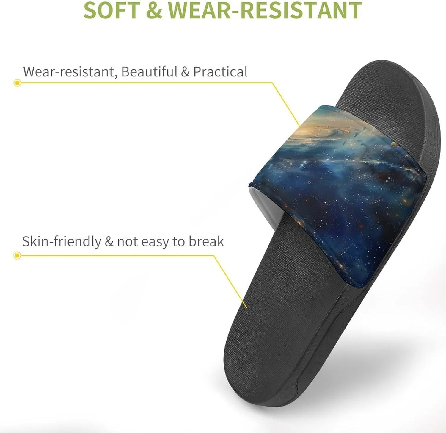 Spaces And Universe Novelty Slippers Slides Sandals Shower Home House Shoes Non-Slip Soft Sole Shoe For Men Women Bathroom