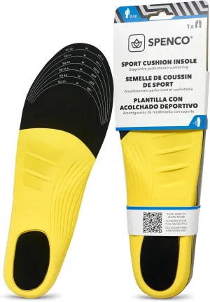Spenco Sport Cushion Insole, Trim to Fit, Men's 7-13 / Women's 5-11