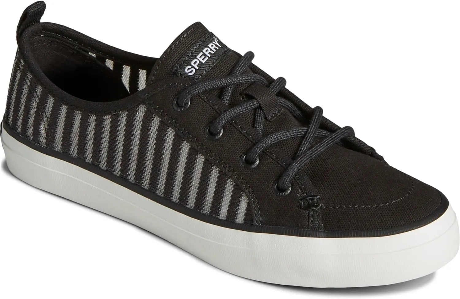 Sperry Mens Shoes Women's Crest Vibe Seasonal Sneaker, Black, 6