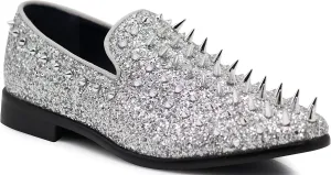 SPK09 Men's Vintage Spike Dress Loafers Slip On Fashion Shoes Classic Tuxedo Dress Shoes