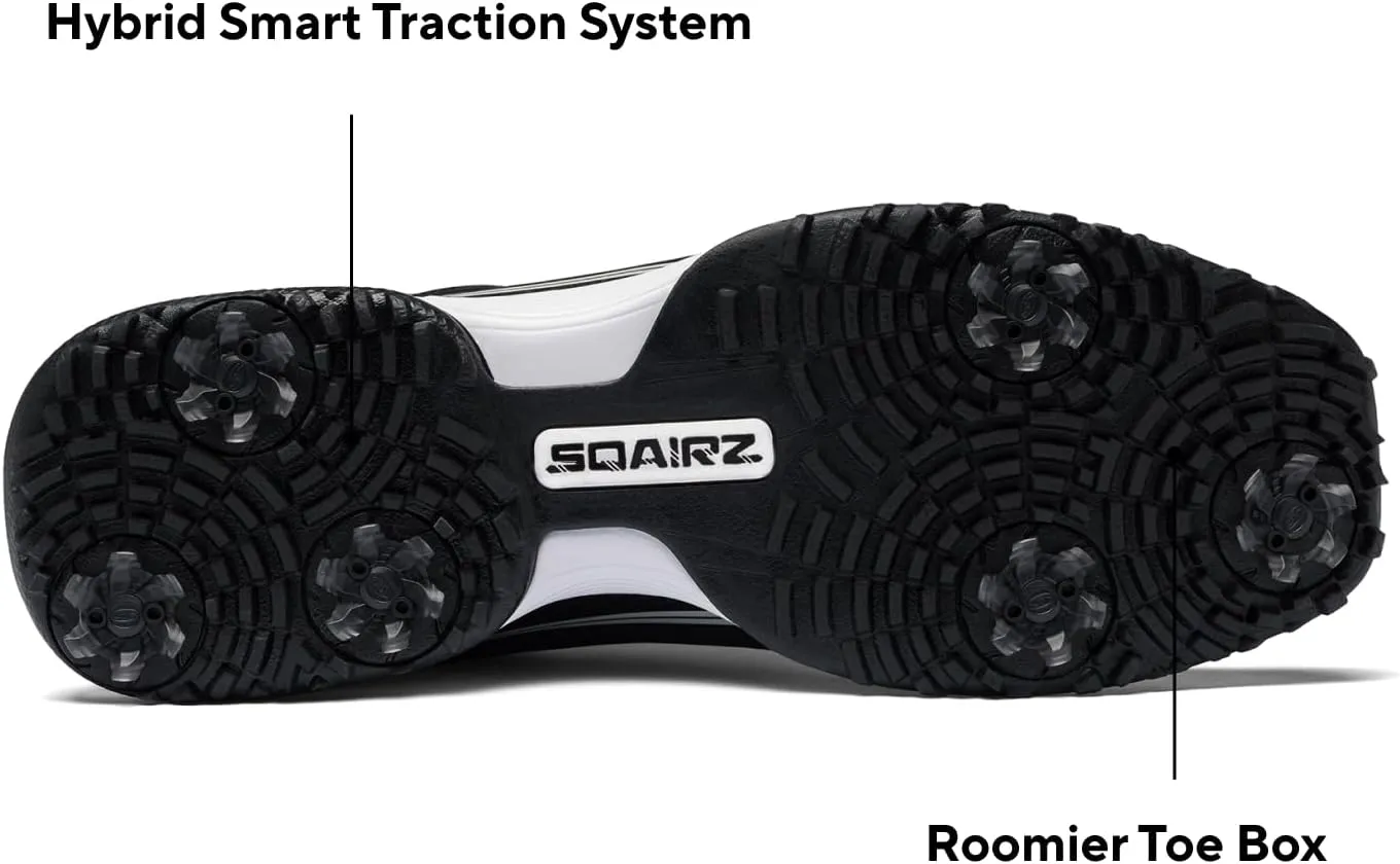 SQAIRZ SPEED2 Men's Athletic Golf Shoes, Designed for Balance & Performance, Replaceable Spikes, Waterproof, Golf Shoes Men with Spikes, Mens Footwear