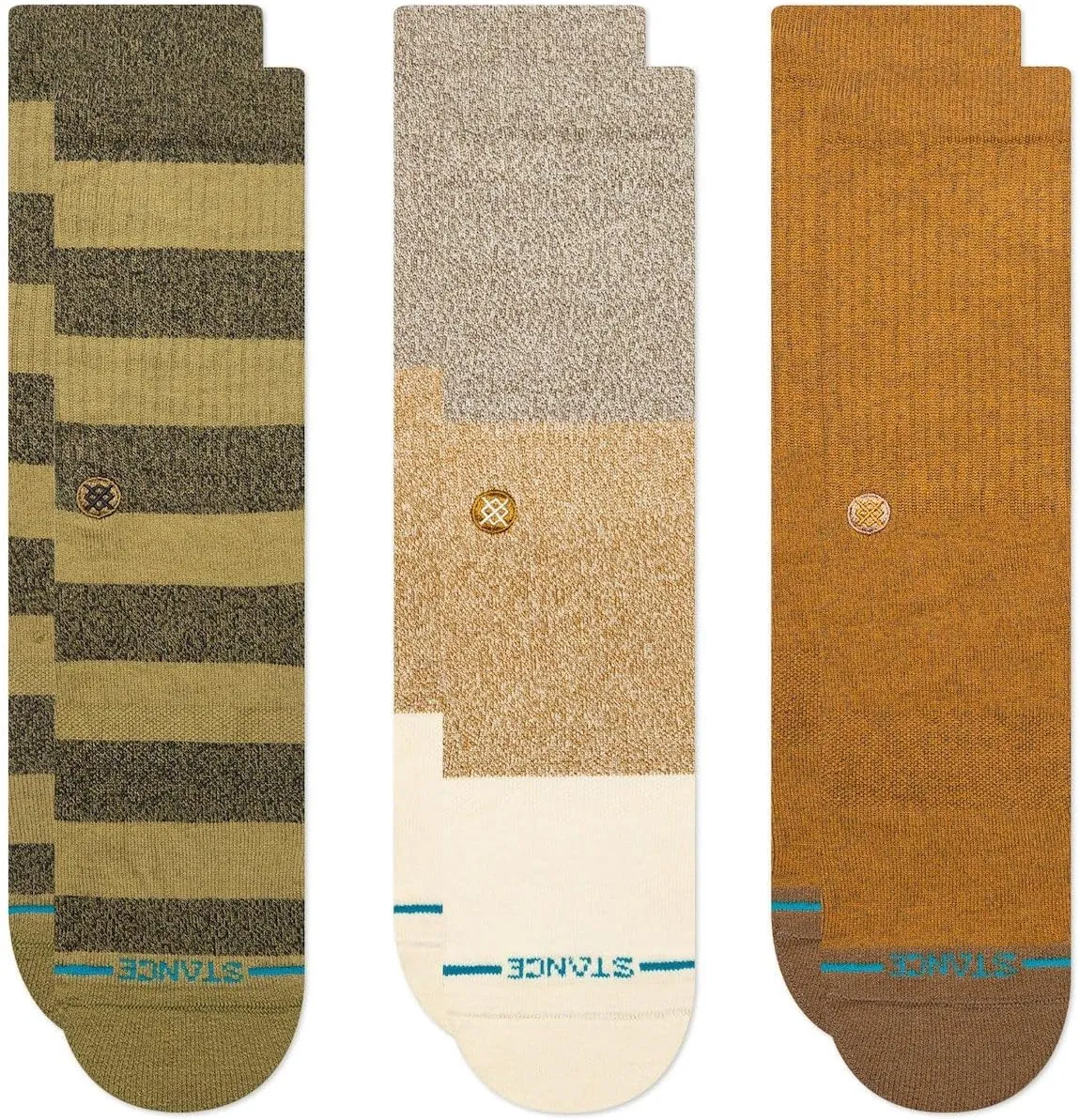 Stance Unisex Cubical Crew 3-Pack Chive LG (US Men's Shoe 9-13, Women's Shoe 11-14) One Size