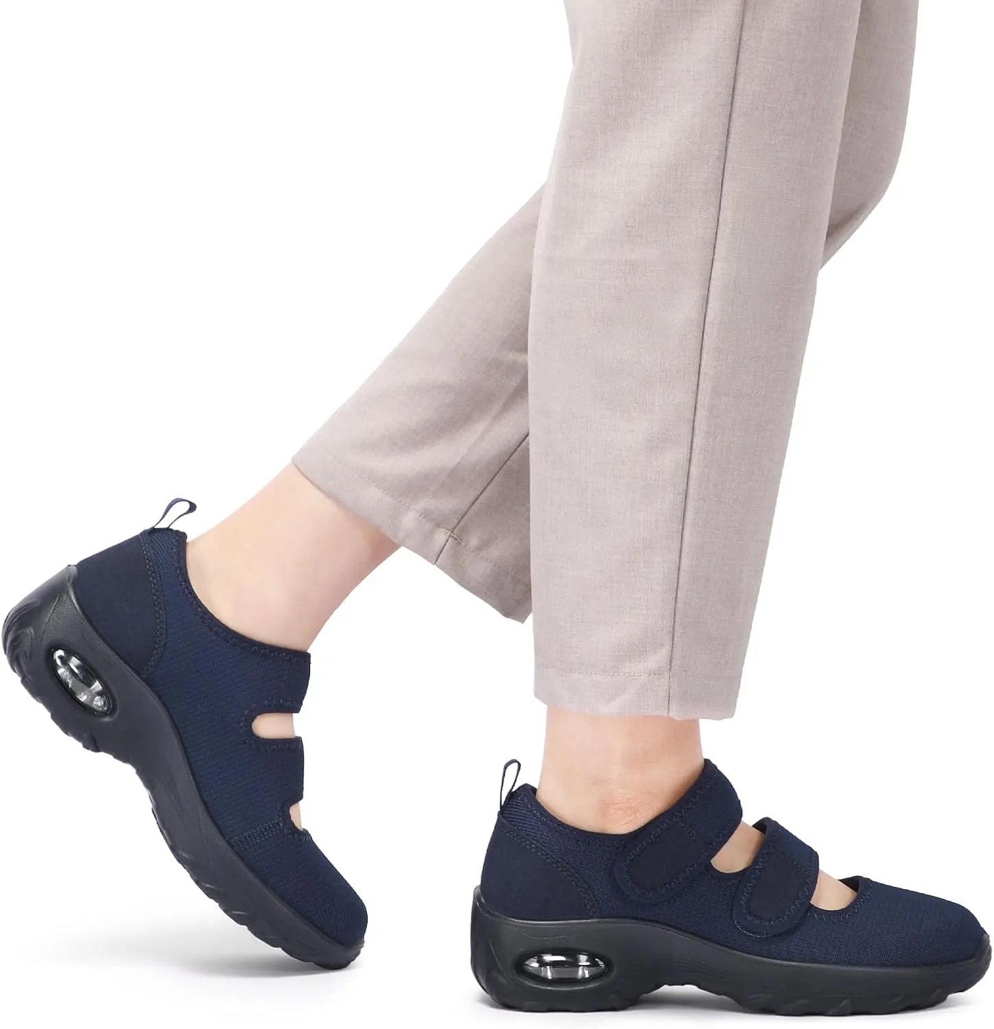 STQ Womens Walking Shoes Non Slip Orthopedic Shoes Adjustable Diabetic Shoes Comfort Mary Jane Shoe