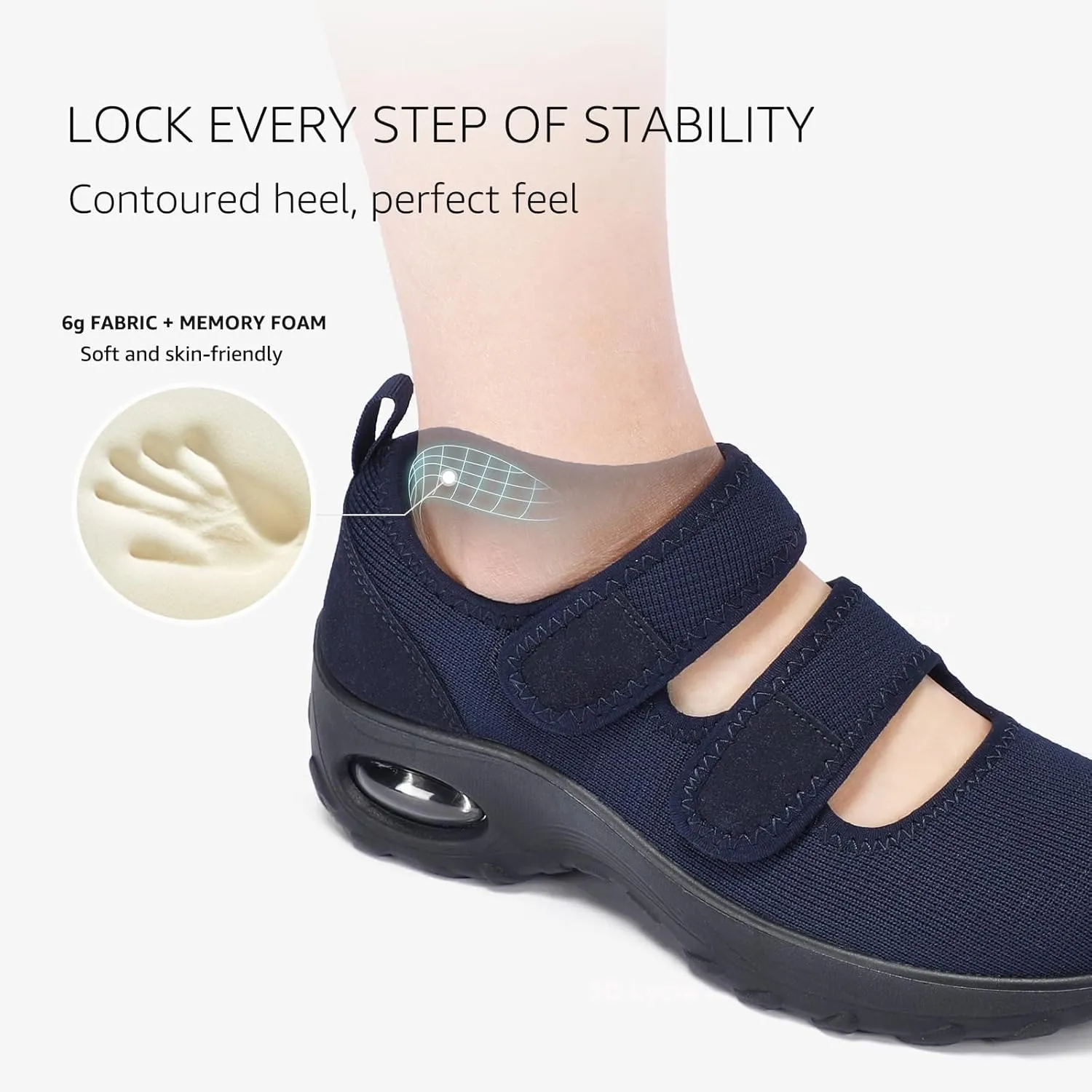 STQ Womens Walking Shoes Non Slip Orthopedic Shoes Adjustable Diabetic Shoes Comfort Mary Jane Shoe