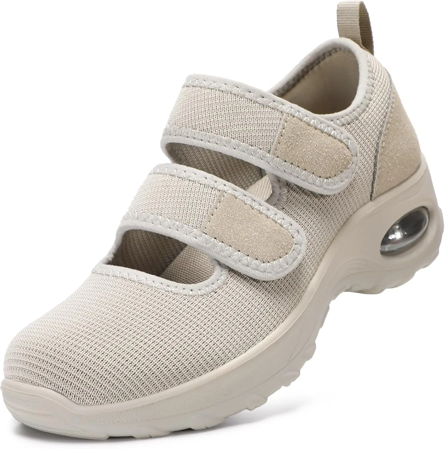 STQ Womens Walking Shoes Non Slip Orthopedic Shoes Adjustable Diabetic Shoes Comfort Mary Jane Shoe