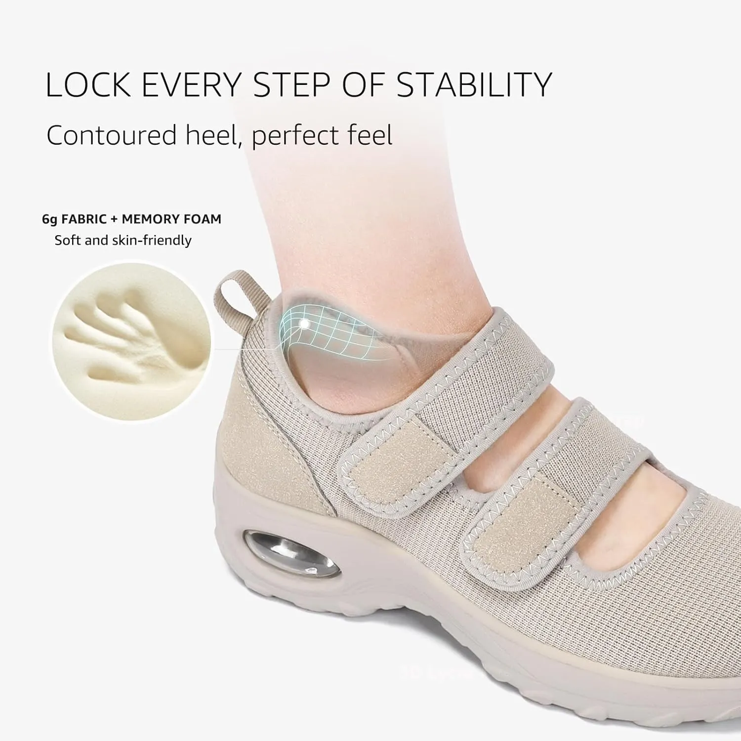 STQ Womens Walking Shoes Non Slip Orthopedic Shoes Adjustable Diabetic Shoes Comfort Mary Jane Shoe
