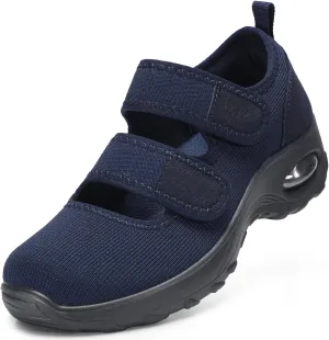 STQ Womens Walking Shoes Non Slip Orthopedic Shoes Adjustable Diabetic Shoes Comfort Mary Jane Shoe