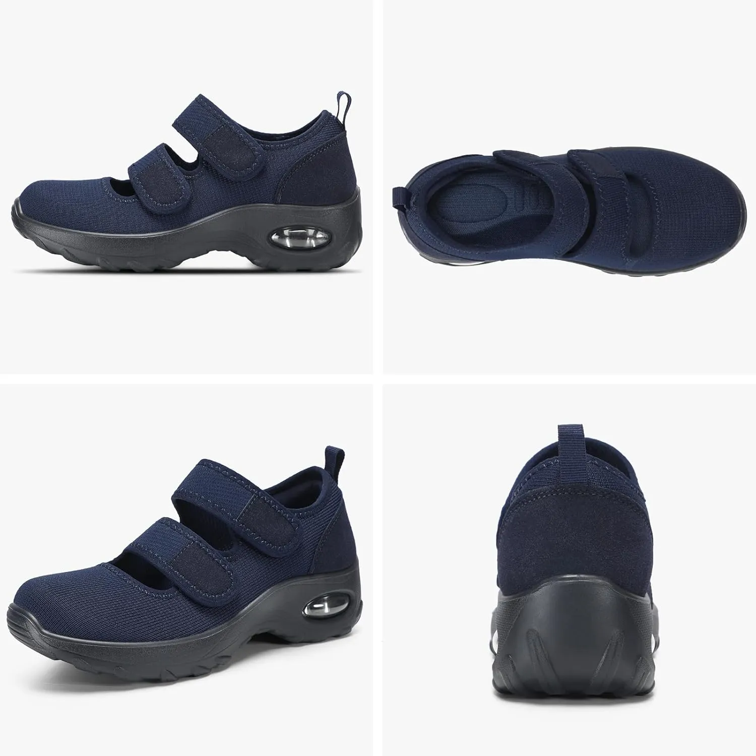 STQ Womens Walking Shoes Non Slip Orthopedic Shoes Adjustable Diabetic Shoes Comfort Mary Jane Shoe