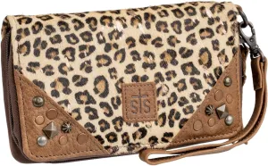STS Ranchwear Womens Great Plains Kacy Organizer Leopard Print Leather Bag