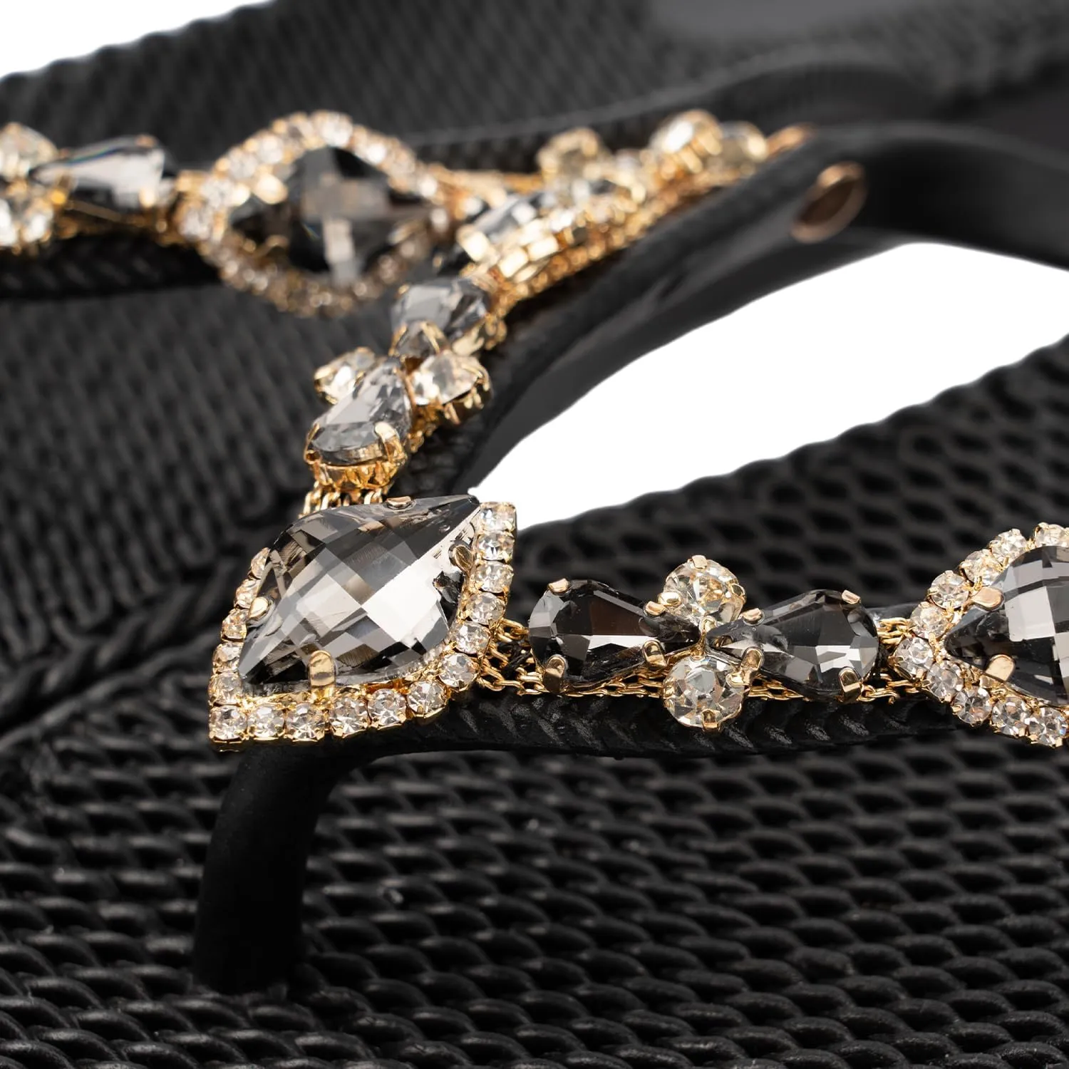 Swalker Woman's Sandal Flip Flop With Rhinestone in Recyclable Rubber Sole, Crystal Thong