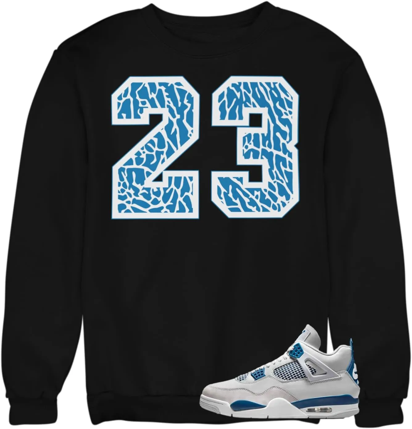 Sweatshirt To Match Jordan 4 Industrial Blue Sneakers, Men's Graphic Pullovers