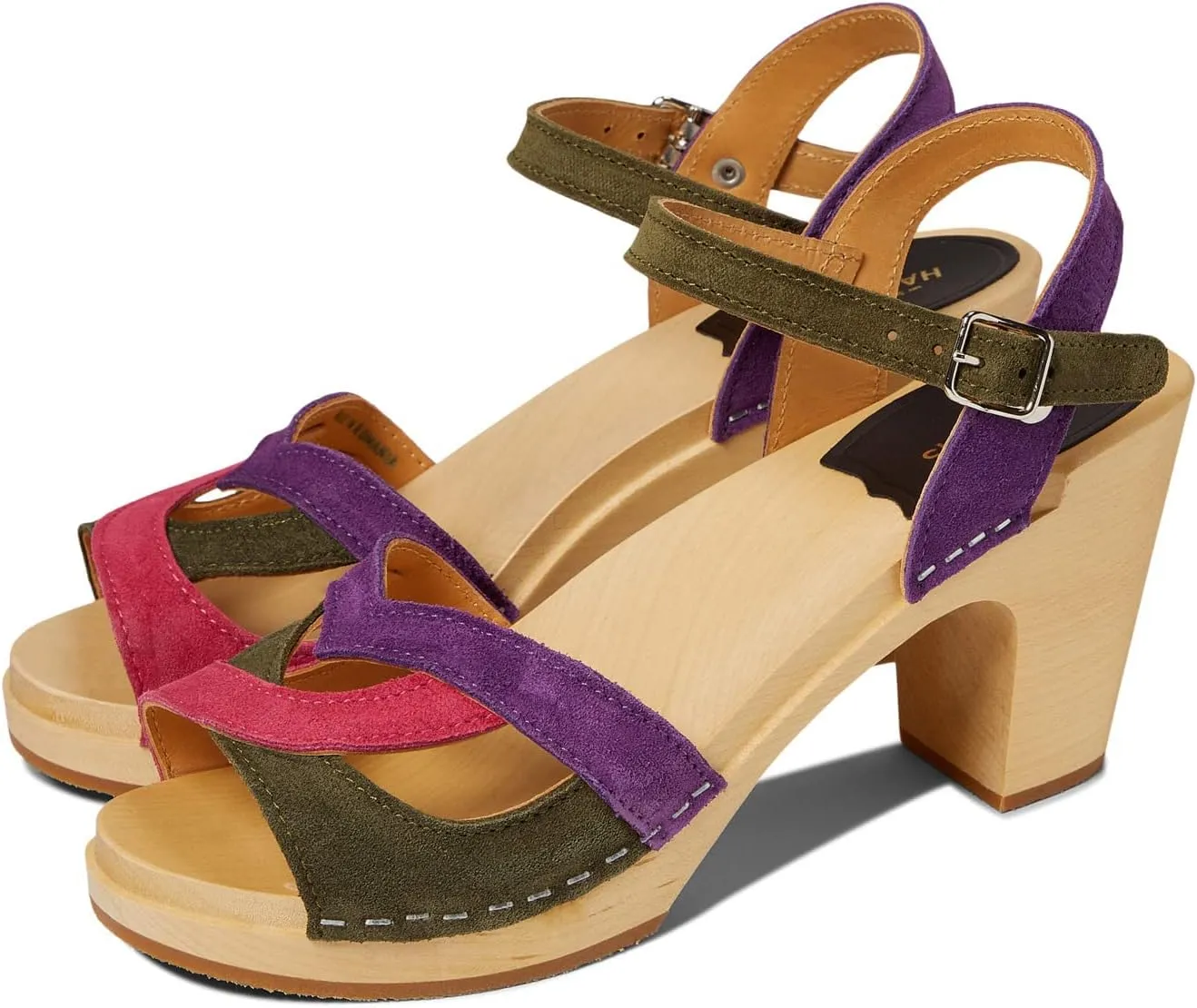swedish hasbeens 50s Sandal Suede Combo EU 37 (US Women's 7) B (M)