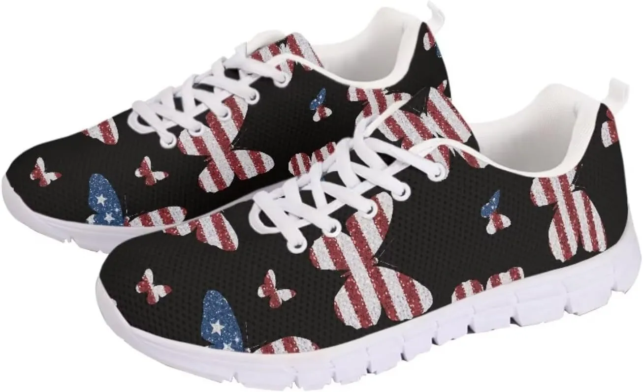 SYtrade Women's Running Shoes Lace Up Walking Tennis Sneakers White Sole
