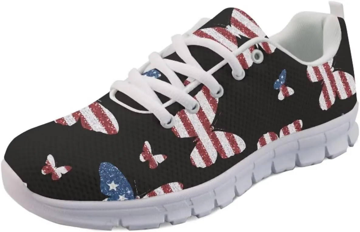 SYtrade Women's Running Shoes Lace Up Walking Tennis Sneakers White Sole