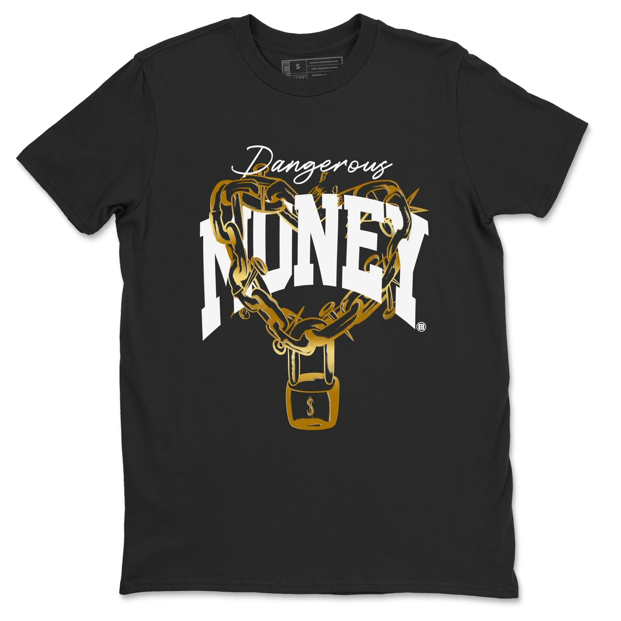 Tees SNRT Jordan Quick shipping Sneaker - Cheap Air 1 Metallic Black Money Gold Dangerous