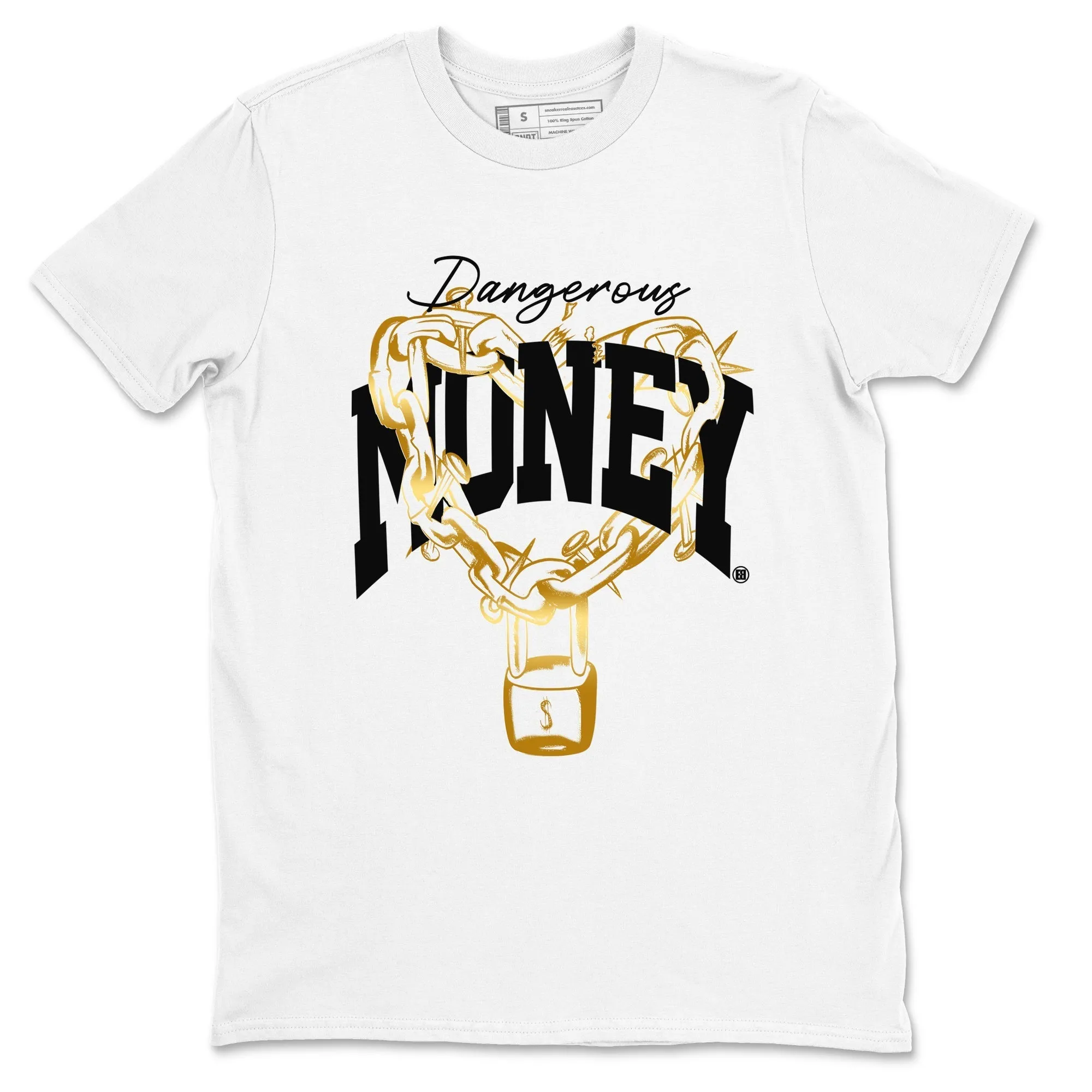 Tees SNRT Jordan Quick shipping Sneaker - Cheap Air 1 Metallic Black Money Gold Dangerous