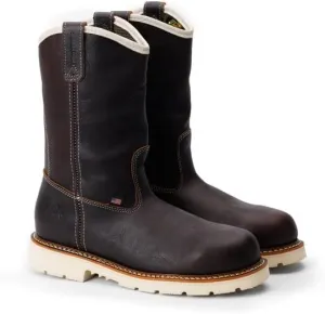 Thorogood American Heritage 11” Steel Toe Wellington Boots for Men - Premium Full-Grain Leather, Slip-Resistant Heel Outsole and Comfort Insole