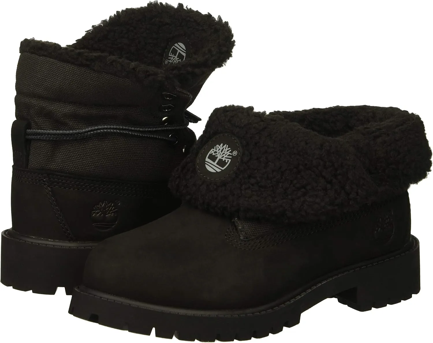 Timberland Baby-Girl's Icon Collection Roll-top with Fleece Fashion Boot