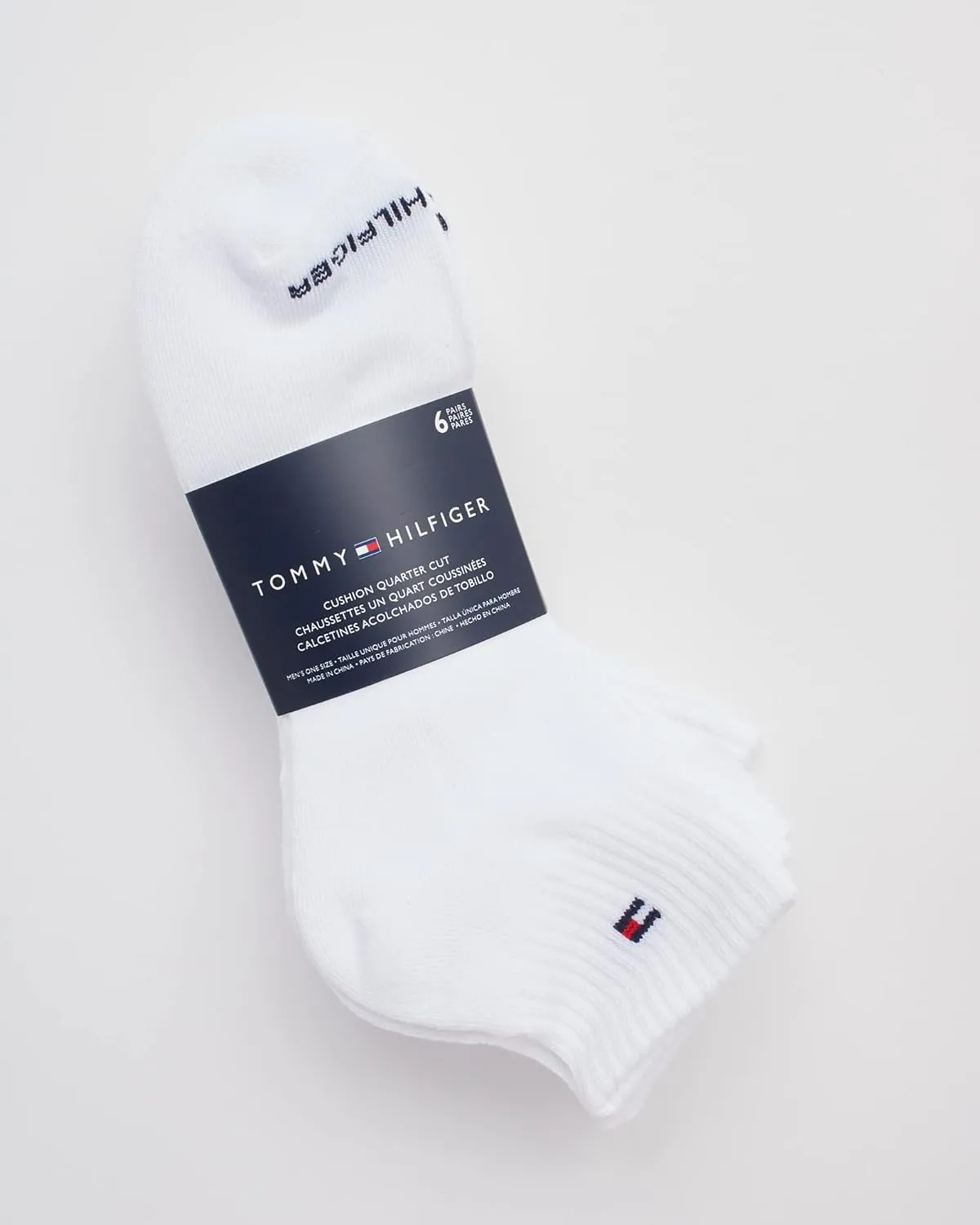 Tommy Hilfiger Men's Quarter Socks - 6 Pack Performance Cushion Comfort Socks - Breathable Athletic Socks for Men (7-12)