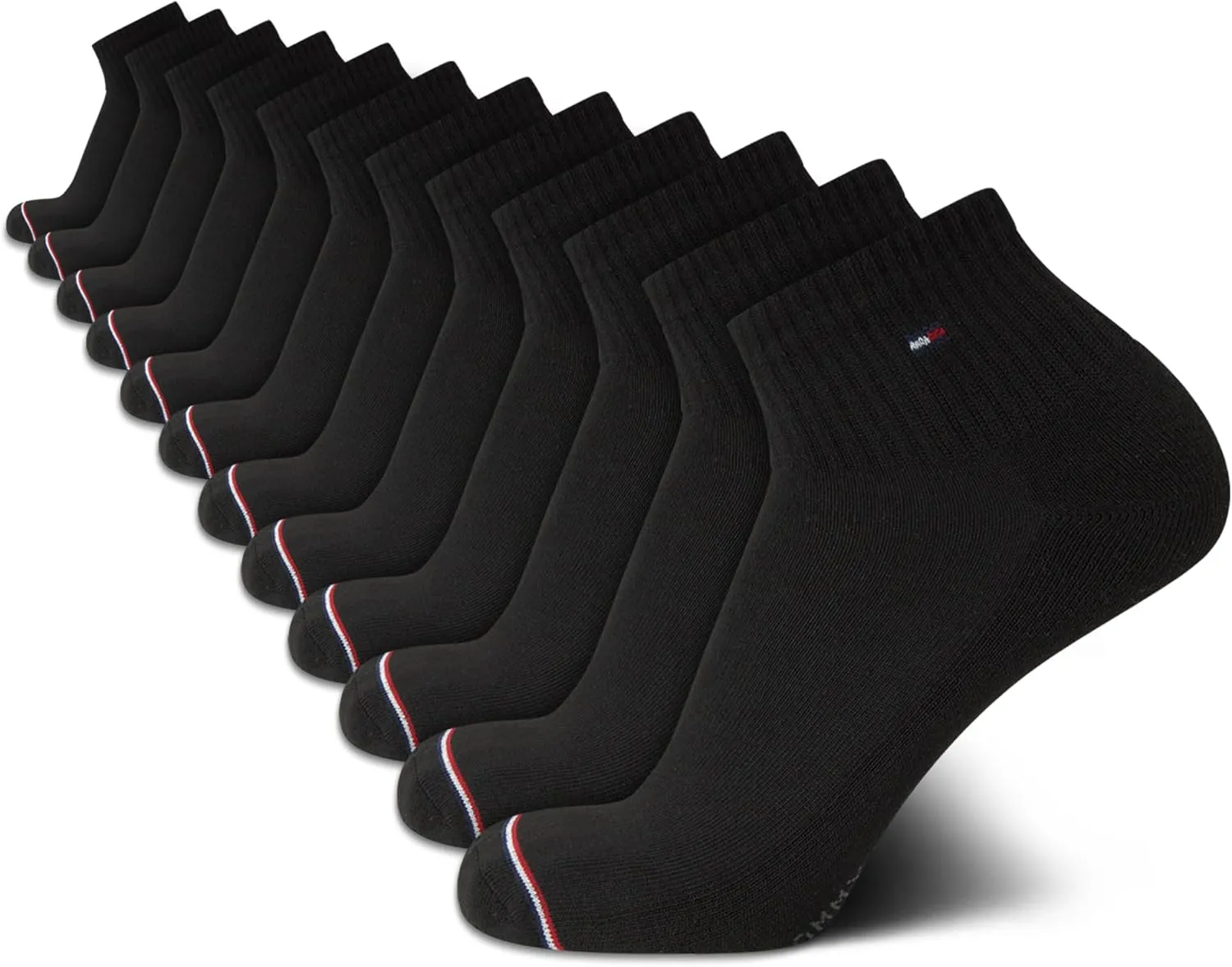 Tommy Hilfiger Men's Socks - Cushion Quarter Cut Ankle Socks (12 Pack)