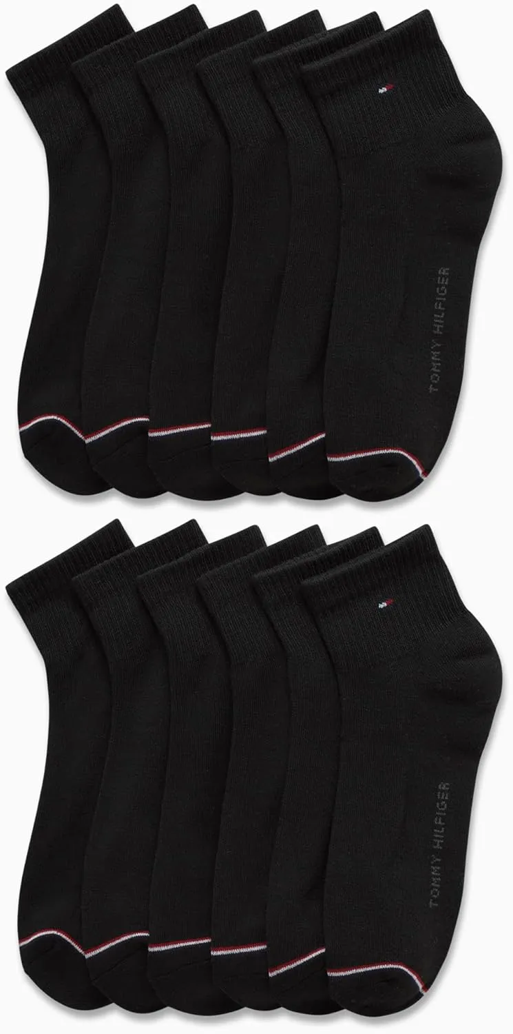 Tommy Hilfiger Men's Socks - Cushion Quarter Cut Ankle Socks (12 Pack)