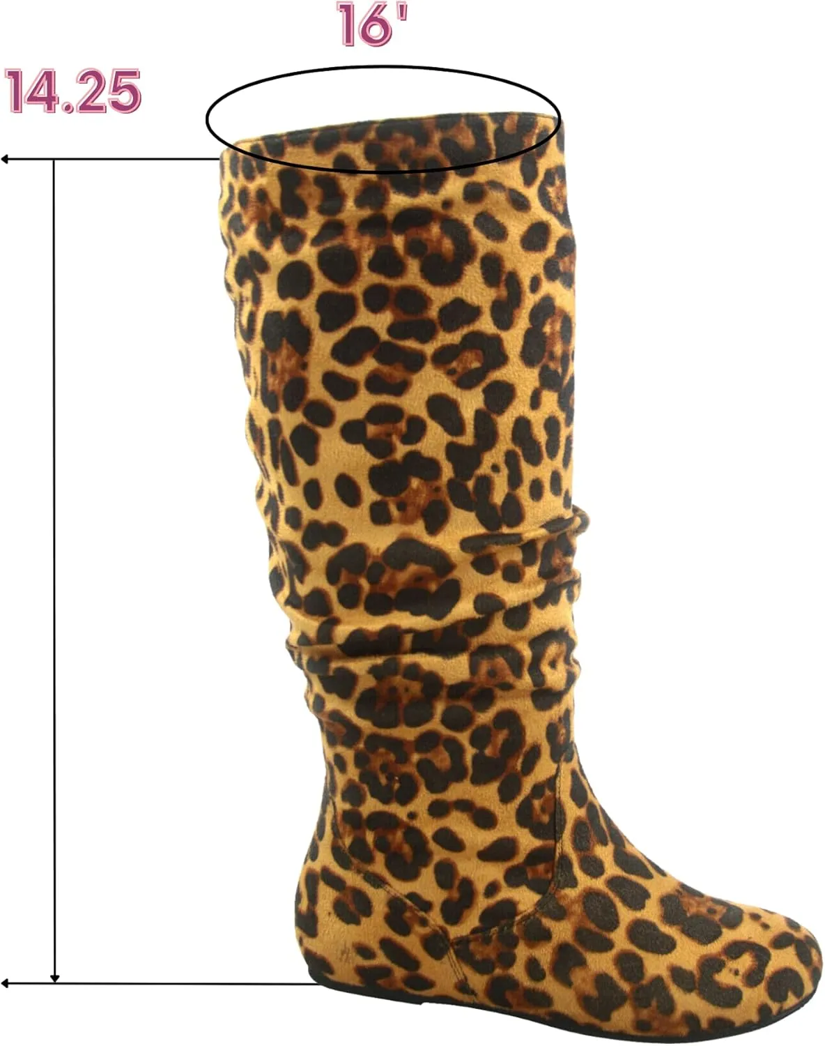 TOP Moda Data-1 Women's Shoes Cute & Comfort Round Toe Flat Heel Slouchy Mid Calf Boot