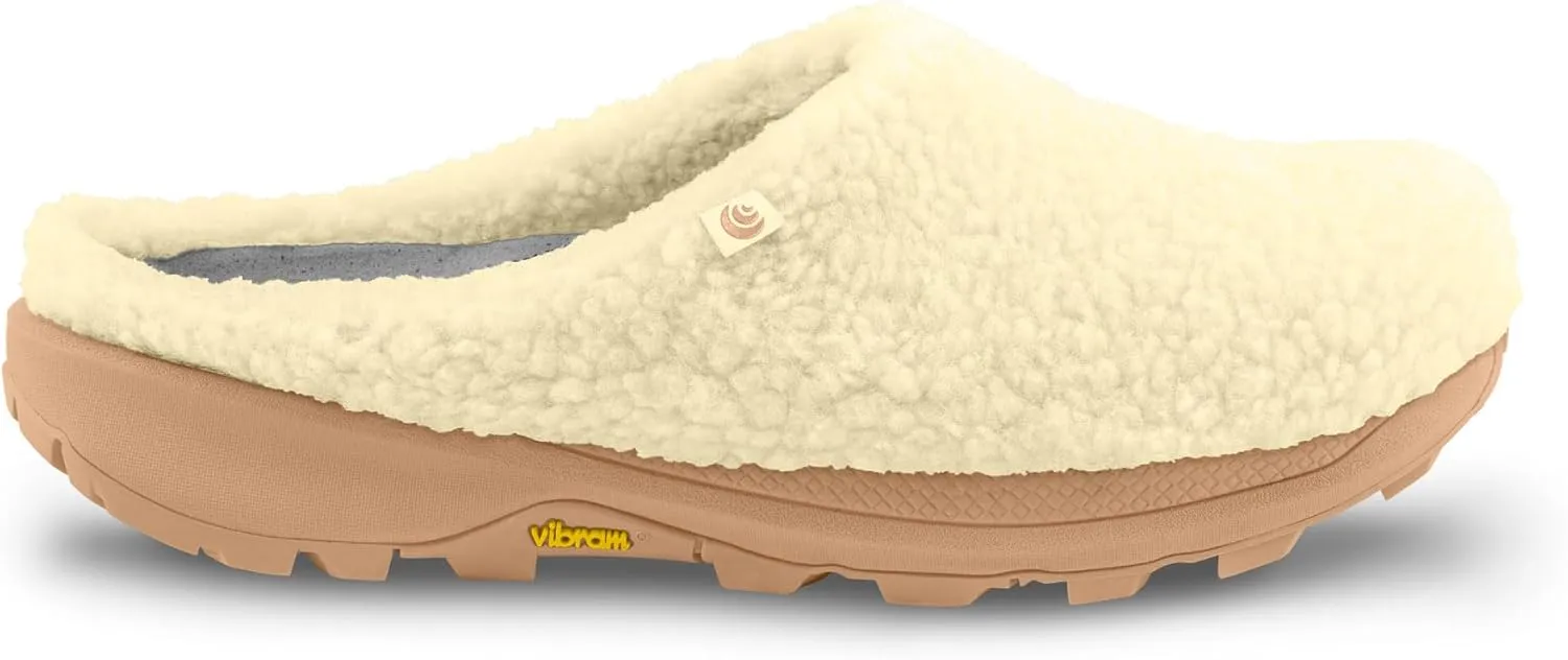 Topo Athletic Women's Revive Lightweight Comfortable 3MM Drop Recycled Fleece Natural Recovery Shoes, Everyday Wear Slippers