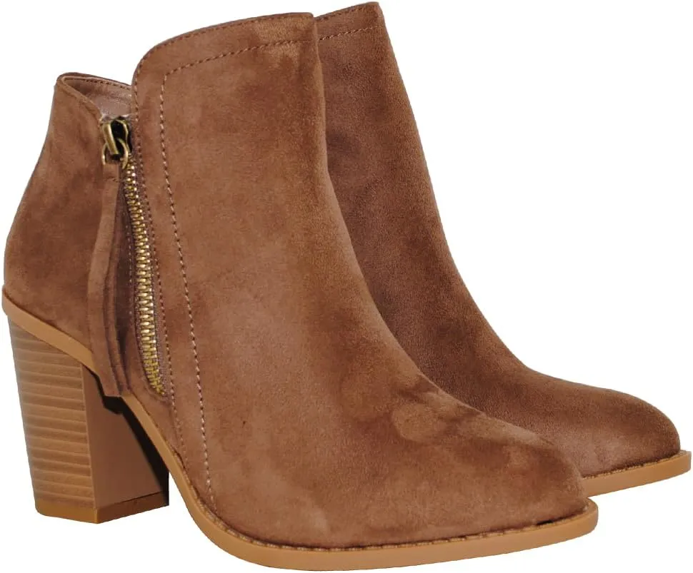 TRENDSUP Women's Fashion Side Zipper Booties