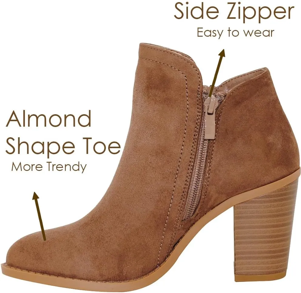 TRENDSUP Women's Fashion Side Zipper Booties