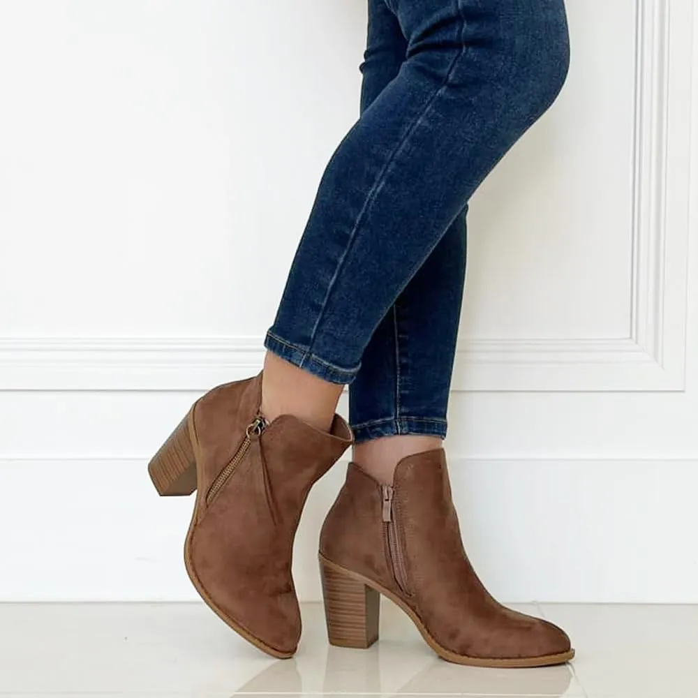 TRENDSUP Women's Fashion Side Zipper Booties