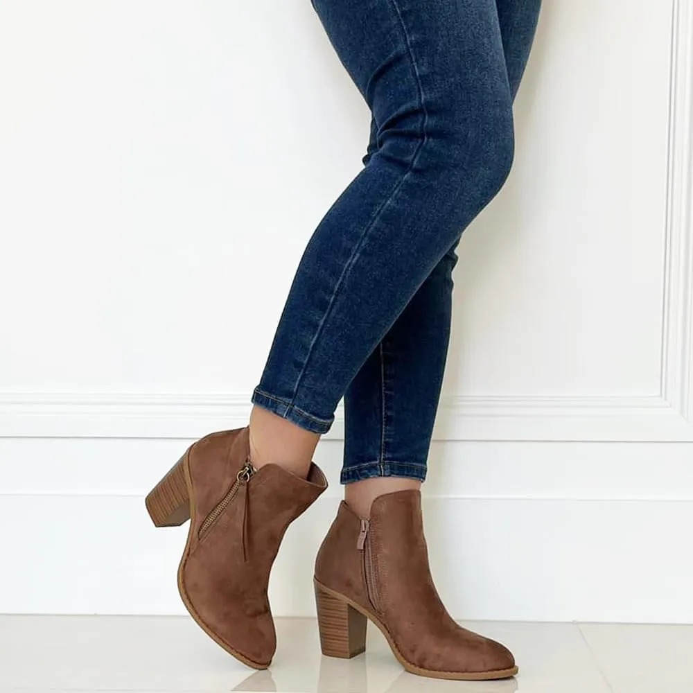 TRENDSUP Women's Fashion Side Zipper Booties