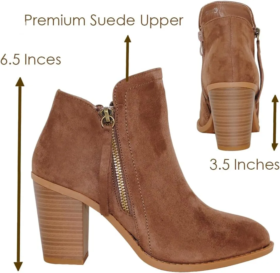 TRENDSUP Women's Fashion Side Zipper Booties