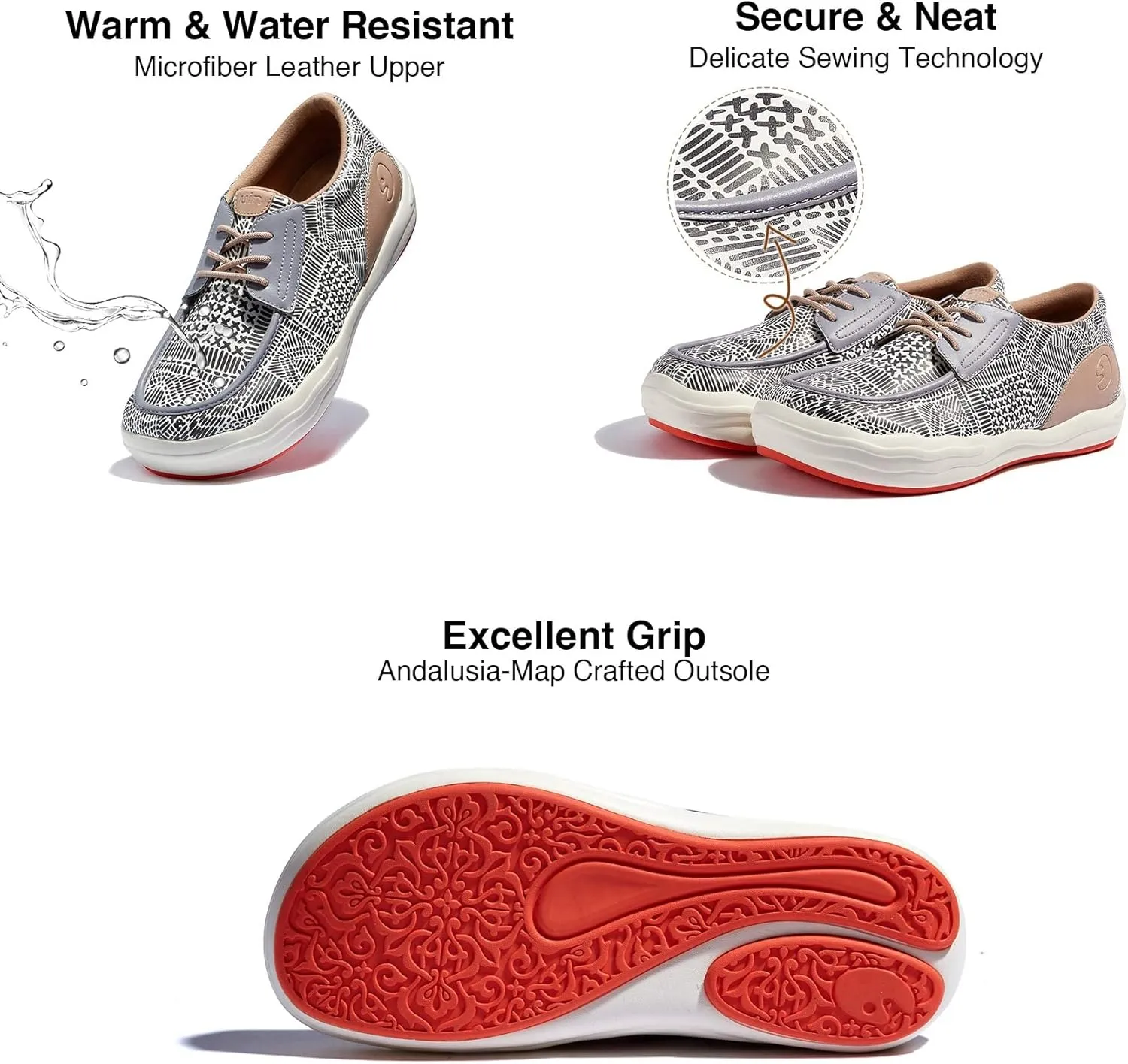 UIN Men's Fashion Platform Sneaker Slip On Walking Casual Comfortable Art Painted Travel Shoes Andalusia