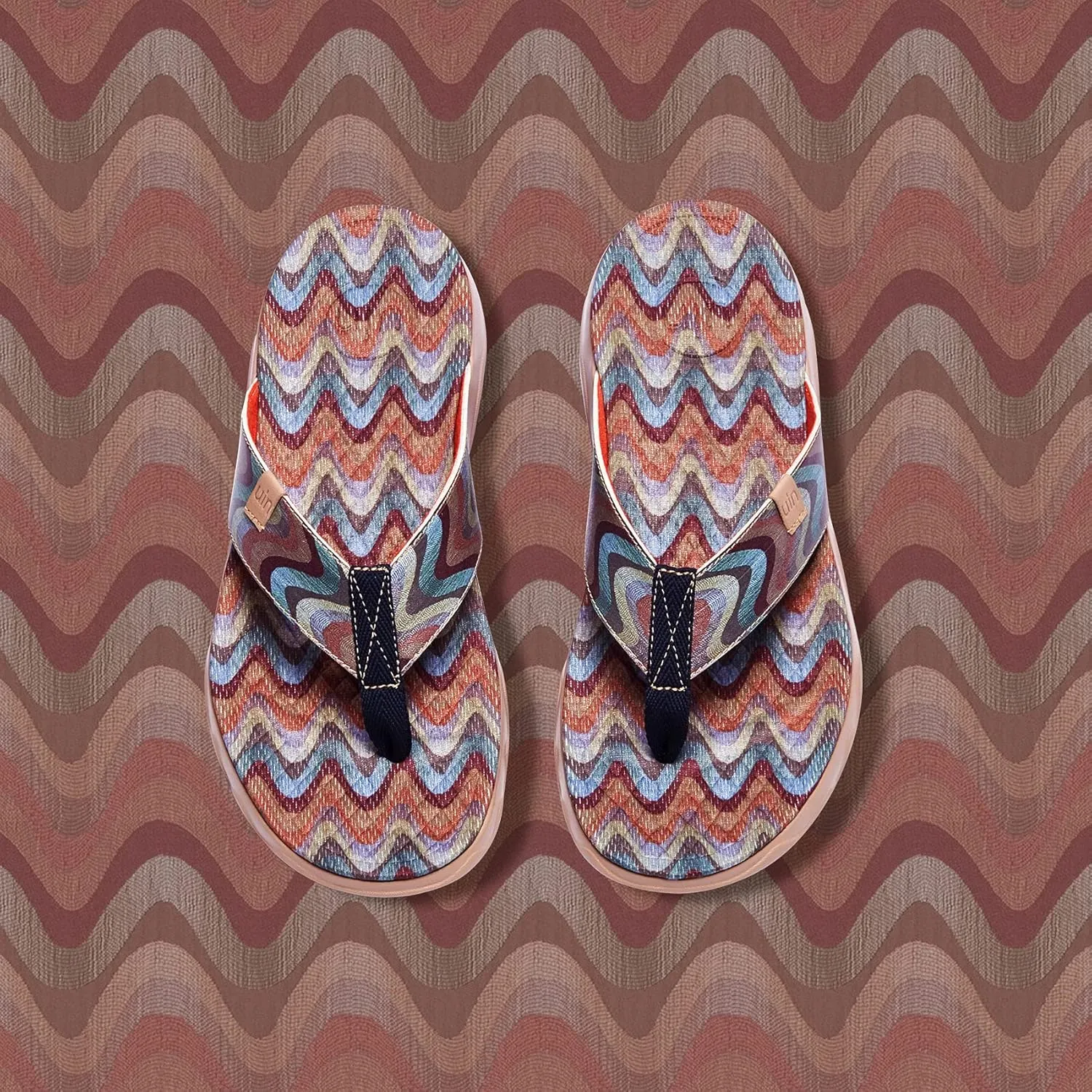 UIN Men's Flip Flops Thong Sandals Beach Summer Casual Art Painted Travel Comfort Slippers