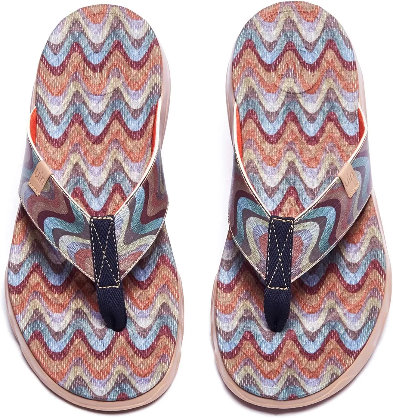 UIN Men's Flip Flops Thong Sandals Beach Summer Casual Art Painted Travel Comfort Slippers