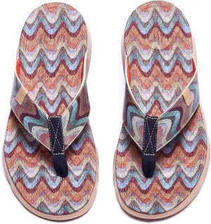 UIN Men's Flip Flops Thong Sandals Beach Summer Casual Art Painted Travel Comfort Slippers