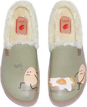 UIN Men's Mules Slipper Loafers Lightweight Comfort Mules Walking Casual Clogs Household Slip Ons Art Painted Travel Shoes Midnight Street 2