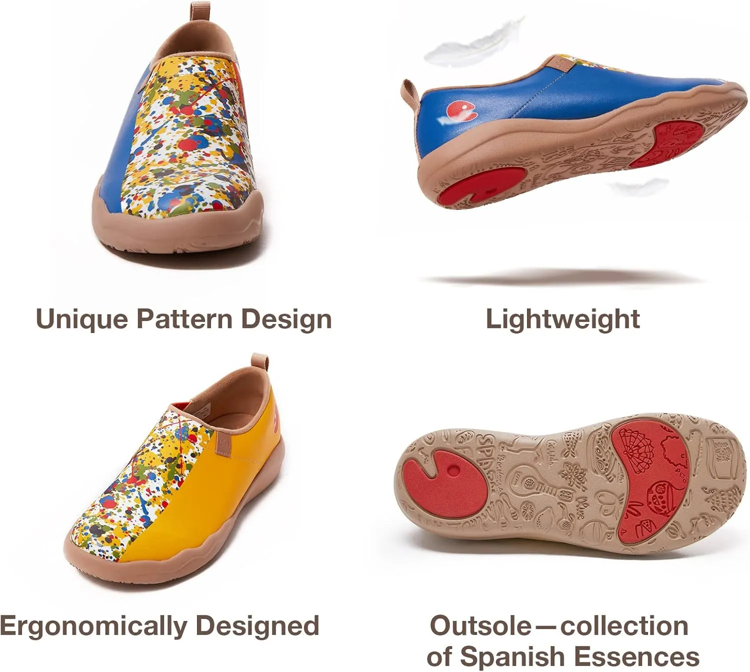 UIN Men's Walking Travel Shoes Slip On Microfiber Casual Loafers Lightweight Comfort Fashion Sneaker