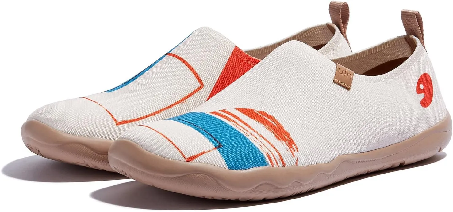 UIN Women's Art Painted Travel Shoes Slip On Casual Knit Loafers Lightweight Comfort Fashion Sneaker Toledo ⅠBirds and Flowers
