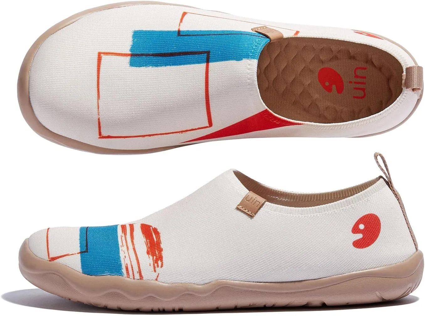 UIN Women's Art Painted Travel Shoes Slip On Casual Knit Loafers Lightweight Comfort Fashion Sneaker Toledo ⅠBirds and Flowers