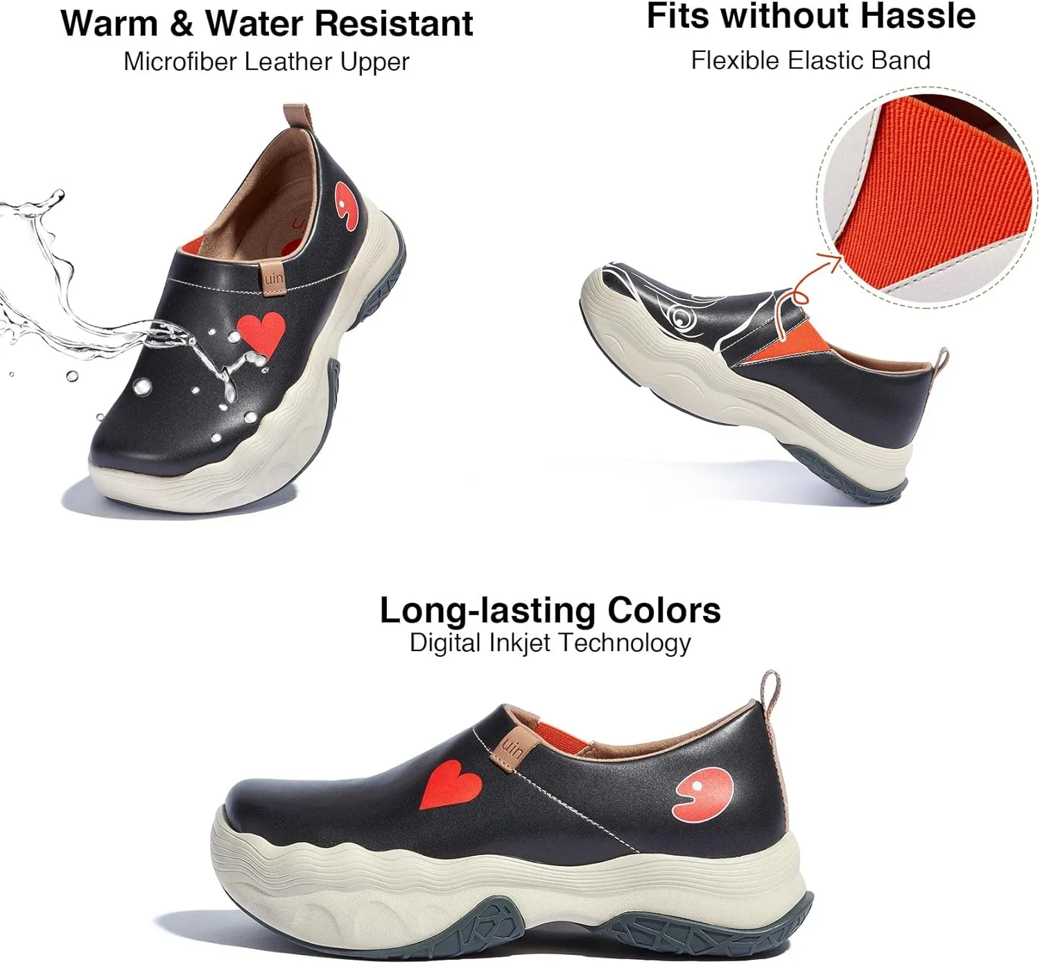 UIN Women's Walking Shoes Casual Slip On Loafers Lightweight Art Painted Platform Fashion Sneaker Toledo Ⅴ
