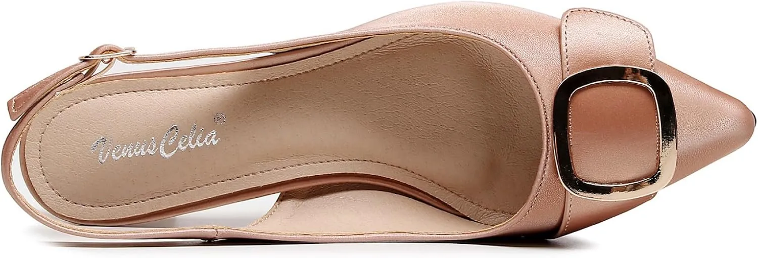 VenusCelia Women's Charming Lady Slingback Pump Shoe