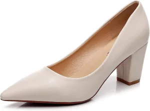 VenusCelia Women's Lewin Pump Chunky Heel Shoe