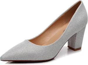 VenusCelia Women's Lewin Pump Chunky Heel Shoe