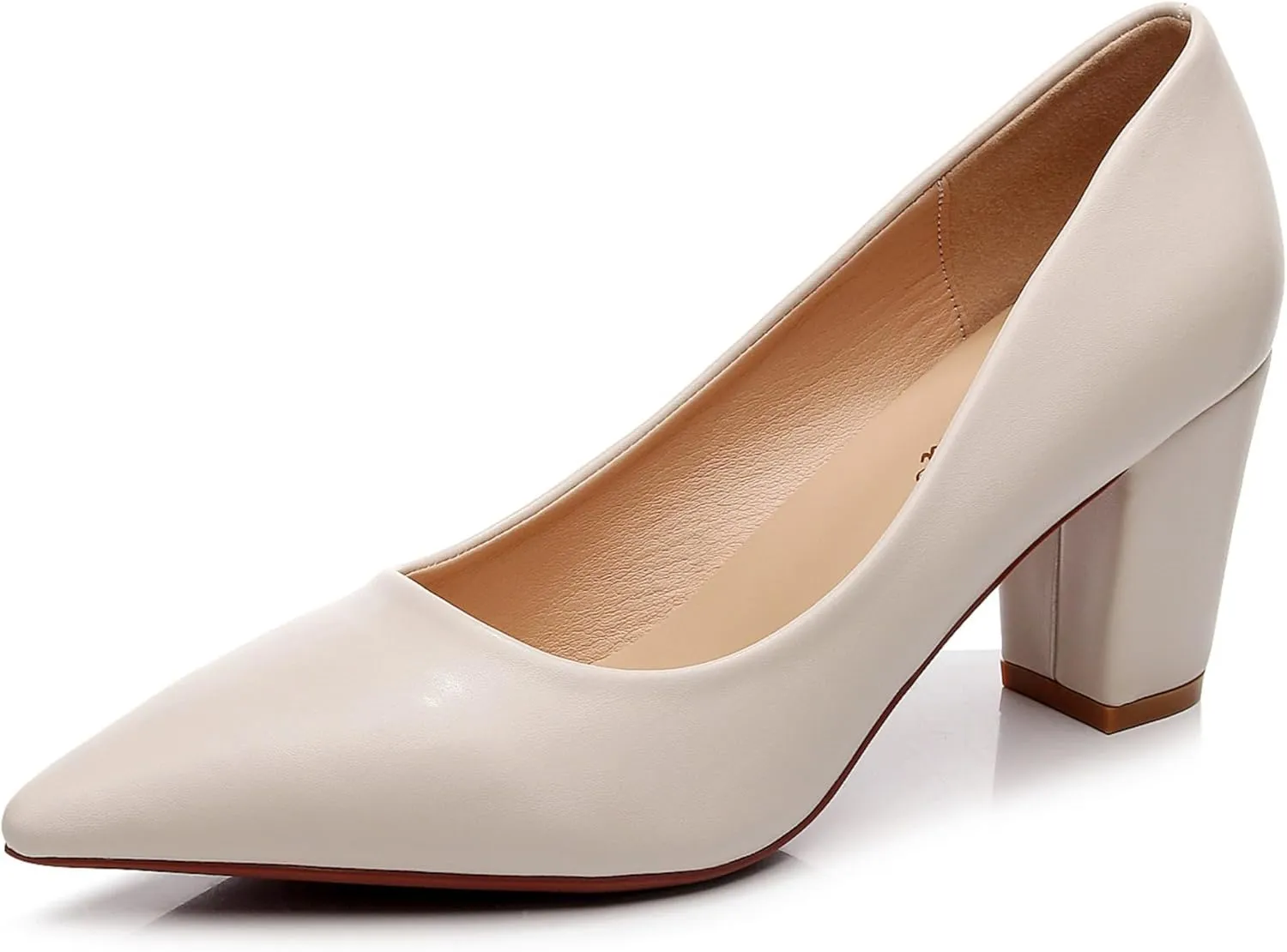 VenusCelia Women's Lewin Pump Chunky Heel Shoe