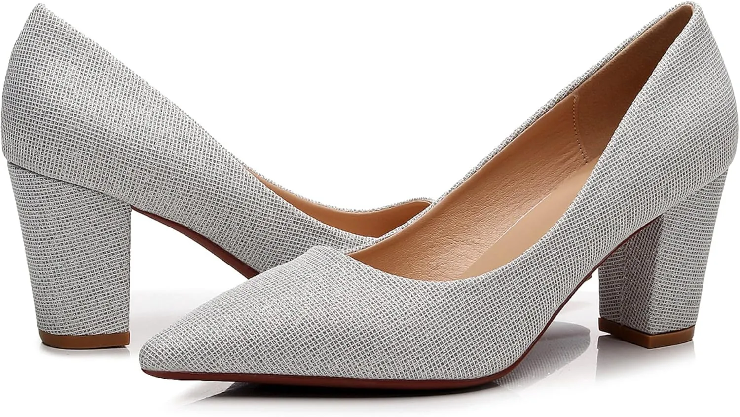 VenusCelia Women's Lewin Pump Chunky Heel Shoe
