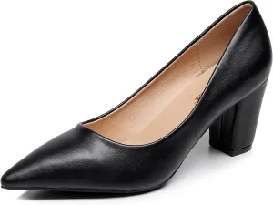VenusCelia Women's Lewin Pump Chunky Heel Shoe