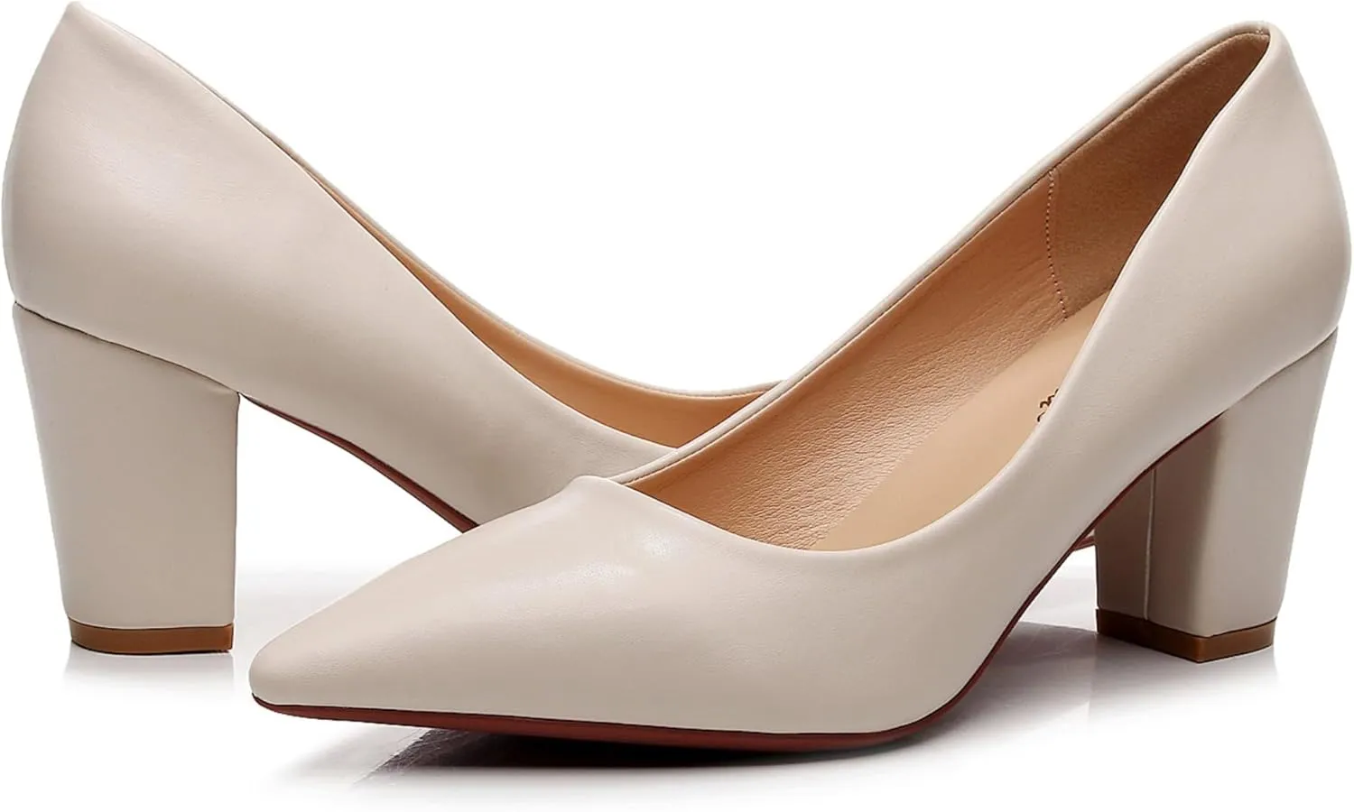 VenusCelia Women's Lewin Pump Chunky Heel Shoe