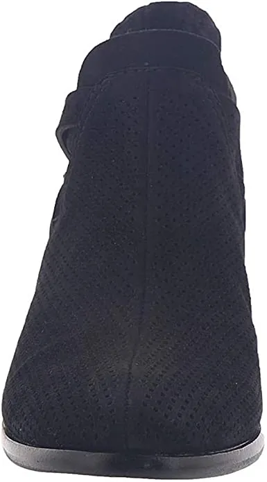 Vince Camuto Women's Pranika Suede Stacked Heel Bootie Black Size 5.5