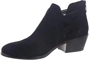 Vince Camuto Women's Pranika Suede Stacked Heel Bootie Black Size 5.5